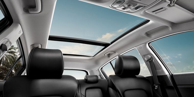 Available moonroof inside a Kia Sportage