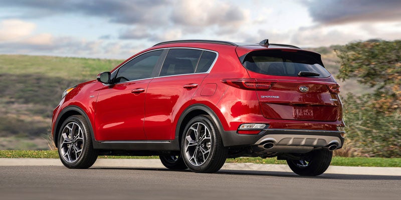 Rear exterior of a 2021 Kia Sportage